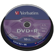PŁYTA DVD-R 4,7GB 16x VERBATIM CAKE 10