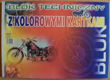 BLOK TECHNICZNY A4 KOLOR