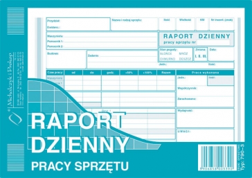 DRUK RAPORT DZIENNY PRACY SPRZĘTU A5 790-3 M&P