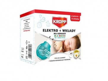 ŚRODEK NA KOMARY DLA DZIECI KROPP ELECTRIC PŁYTKI + 10 WKŁADÓW