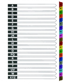 PRZEKŁADKA ALFABETYCZNA A-Z KARTONOWA LAMINOWANA 009132