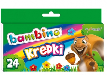KREDKI ŚWIECOWE BAMBINO 24 KOLORY GLINKI