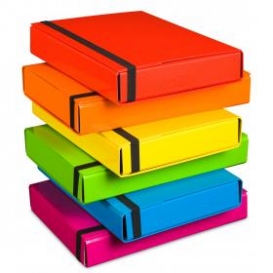 TECZKA Z GUMKĄ A4 BOX CARIBIC CZERWONA 5cm VAUPE
