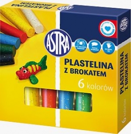 PLASTELINA 6 KOLORÓW BROKATOWA ASTRA