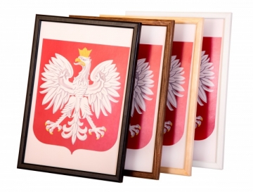 GODŁO POLSKI W DREWNIANEJ RAMIE A4 21x29,17