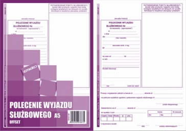 DRUK DELEGACJA POLECENIE WYJAZDU SŁUŻBOWEGO A5 EMEKO 887