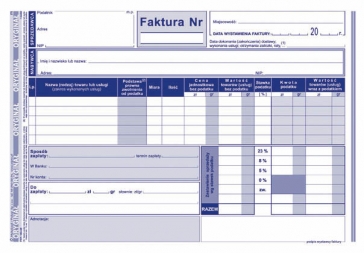 DRUK FAKTURA VAT A5 103-3E M&P