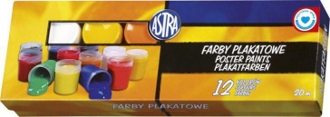 FARBY PLAKATOWE 12 KOLORÓW ASTRA 20ml