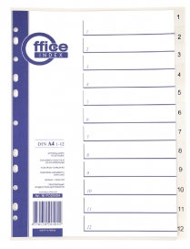 PRZEKŁADKA NUMERYCZNA 1-12 SZARA Z FOLI PP